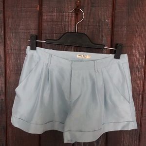 Miu Miu Baby Blue Silk Shorts